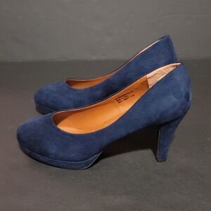 Boston‎ Design Studio Blue Faux Suede Pumps 9.5 Midnight Heels Classic Secretary